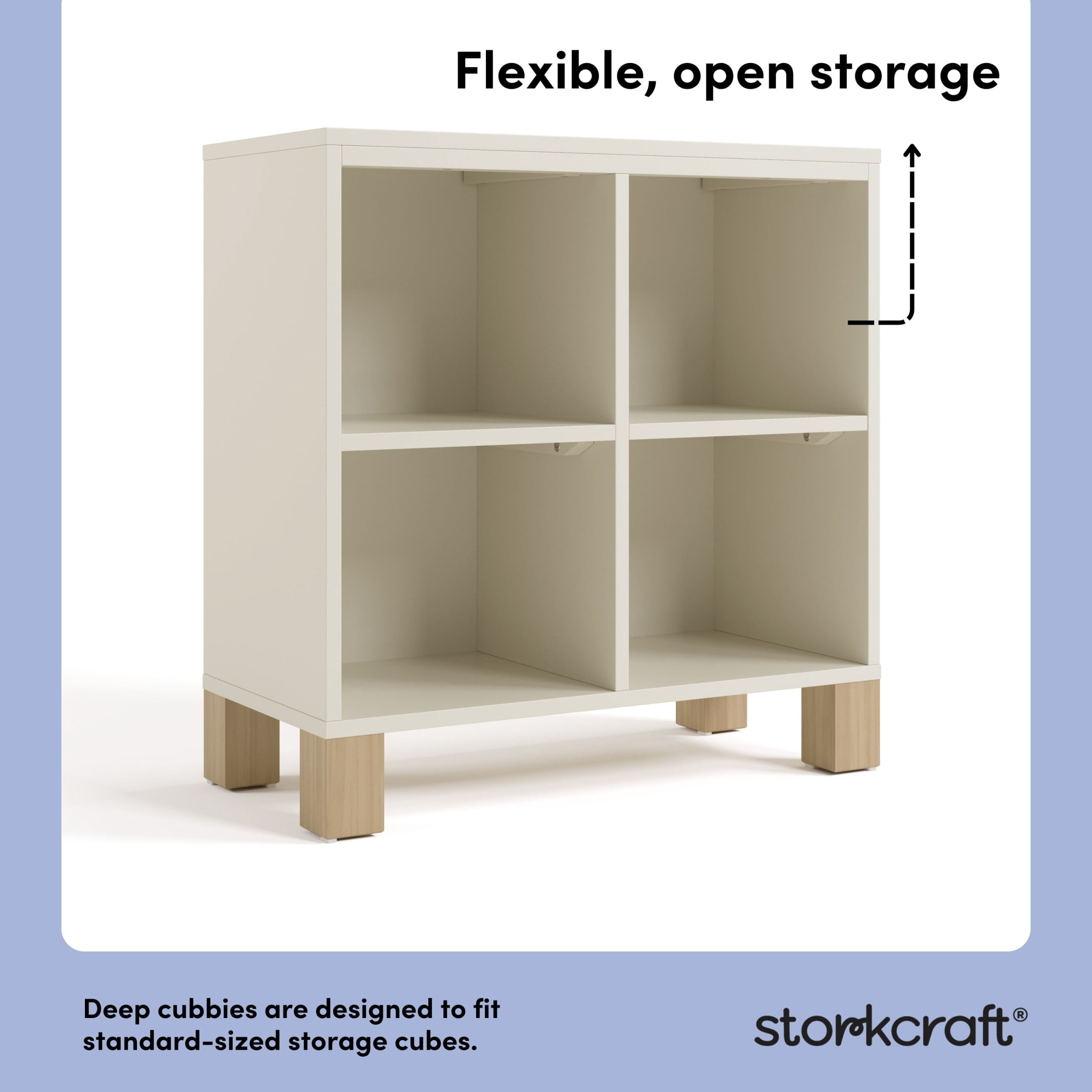 Storkcraft California Cube Organizer Bookcase, Frosted Oat and Driftwood