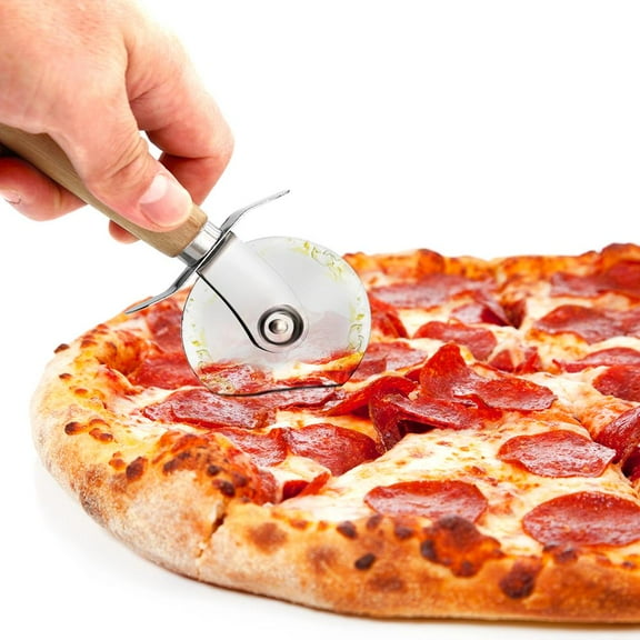 7’’ Stainless Steel Pizza Cutter Wheel with Built-in Finger Guard for Safety