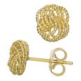 thumbnail image 1 of 14k Yellow Gold Twisted Cable 4 Line Love Knot Type Stud Earrings, 9 x 8mm, 1 of 1