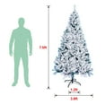 thumbnail image 5 of 5FT Flocked Christmas Tree Artificial Snow Covered 407 Tips Full Shape PVC Metal Stand Winter Wonderland Decor for Home Office, 5 of 9