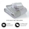 thumbnail image 6 of CozyDH 100% Cotton Patchwork King Quilt Set 3-Pieces, Farmhouse Reversible Lightweight Bedspread with 2 Pillow Cases, Purple, 6 of 15