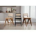 thumbnail image 5 of Dayalane 26" Rattan Counter Height Bar Stools Set of 2, French Bar Stools with Cane Back, Wooden Farmhouse Kitchen Chairs Counter Stools with Footrest for Kitchen Island Bistro Bar, Natural, 5 of 8
