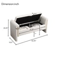 thumbnail image 4 of Miniyam Modern Teddy Fabric Upholstered Bed End Bench with Arms and Storage, for Living Room,Bedroom,Beige, 4 of 10