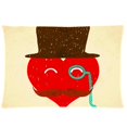 thumbnail image 1 of RYLABLUE Heart With Mustaches Pillow Cases 20x30 inches Two Sides Print, 1 of 1
