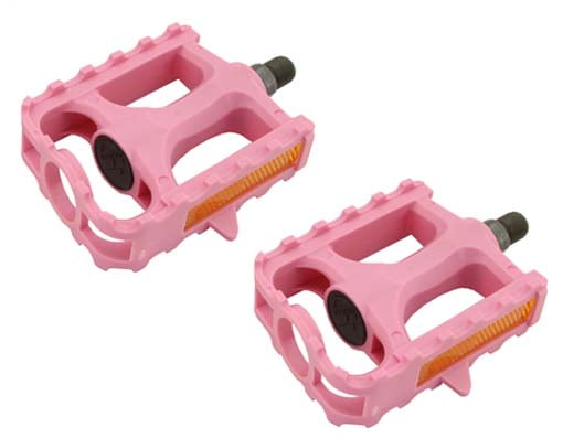 1/2 inch spindle Union Neon Red Orange kids bike bicycle pedals beach cruiser 