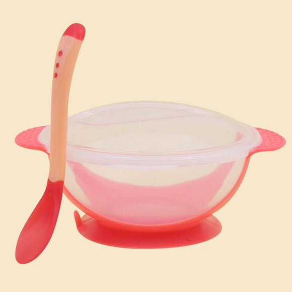 LSLJS Baby Sucker Bowl with Thermospoon Set Baby Children Training Bowl Plastic Bowl Baby Bowl Set, Baby Bowl on Clearance