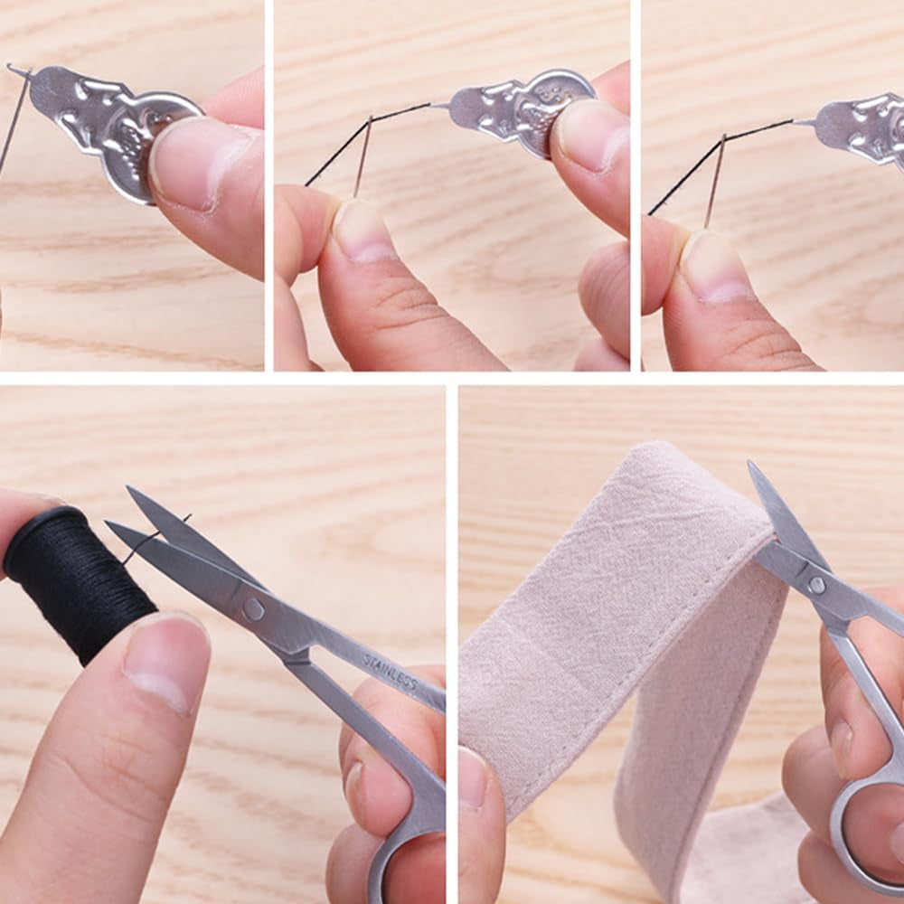 Saker Stitch Book Embroidery Kit: All-in-One Linen Embroidery Reference Guide with Multiple Sewing Tools, Floss, Needles & Scissors - Portable Gift