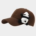 thumbnail image 2 of Womens Sun Hat Unisex Cute Panda Embroidered Baseball Cap Spring Summer Sun Coffee One Size, 2 of 7