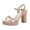 Beige, variant on Xunlbb Clearance Sale Sandals! Women's New Summer Chunky Heels Fashion Rhinestone Strappy Heels With One-line Buckle Sandals