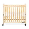 thumbnail image 4 of Child Craft Bristol Compact Portable Crib with 3" Mattress, Durable Wood Frame, Quiet Casters, Natural, 4 of 9