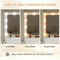 thumbnail image 5 of Merluxy 35.5" Make up Vanity Desk with Mirror and Lights, Vanity with Lights & Power Outlet, Vanity Desk with 2 Drawers, Bedroom, White, 5 of 6