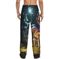 thumbnail image 7 of Salouo Purple Glowing Mushroom Print Pajama Pants for Men, Lounge Pants Elastic Waistband Casual Men's sleepwear Loungewear Sleep Pajama Pant -Large, 7 of 7
