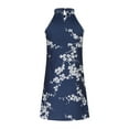 thumbnail image 5 of Sakmal Women Dresses Clearance Navy Short Shift Dresses Sleeveless Cutout Slim Floral Women'S Skirts, 5 of 6