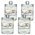 thumbnail image 2 of 2 Pack Sleeping Elephants on Clouds Qtip Holder Dispenser Clear Plastic Storage Apothecary Jars for Cotton Swabs Balls Pads Floss, 2 of 7