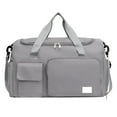 thumbnail image 2 of CxhicLuv Gym Bag with Shoe Compartment 17.3×11×7.5 Inch Large-Capacity, Waterproof, Versatile – Dry-Wet Separation Travel Bag, Ideal for Fitness, Sports, Suitable for Men, Women, Travelers, Gray, 2 of 6