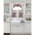 thumbnail image 4 of 4th of July Kitchen Curtains Sets 36 Inch Length with Valance, Independence Day Blue Red Spring Floral Rustic Swag Valances and Tiers Curtain Set Drapes Swag Curtains for Living Room, Bathroom, 4 of 6