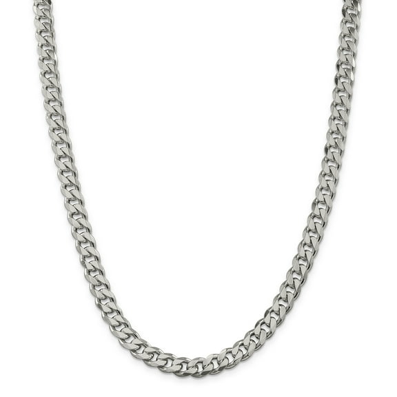 925 Sterling Silver 8mm Curb Chain 28 Inch