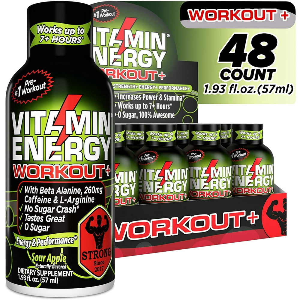(48 Pack) Vitamin Energy® Workout+ Preworkout Booster Energy Shots