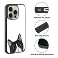 thumbnail image 2 of WIRESTER Shockproof Soft Rubber Cover Case for Apple iPhone 16 Pro 6.3" 2024, Animal Black White Tuxedo Cat, 2 of 5