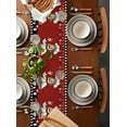 thumbnail image 3 of Table Runner 120 Inches Long for Kitchen Dining, Cheg Red Dresser Scarf Farmhouse, Dining Table Decorations for Wedding/Parties, Black White Check Buffalo Plaid Grid Lattice 13 x 120 In, 3 of 9