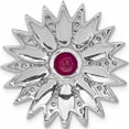thumbnail image 3 of 14K White Gold 3/8Ct. Diamond And Ruby Flower Chain Slide Made In India -Jewelry By Sweet Pea, 3 of 7