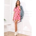 thumbnail image 4 of Ekouaer Womens, Nightgown Nightshirt, Short Sleeve, Raglan Sleepshirt, Boyfriend Style Sleepwear Light Gray L, 4 of 6