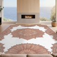 thumbnail image 2 of Design&I 8'x10' Washable Area Rug Sleek Flatweave Pet Friendly Faded Terracotta Beige Accent Bordered Vintage Design Rectangle for King Size Bedroom, Under Bed, 2 of 7