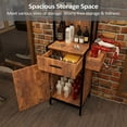 thumbnail image 5 of OmySalon Salon Station for Hair Stylist, Wall Mount Barber Stations, Hair Styling Storage Cabinet with 3-Tier Open Shelves,1 Drawer, 1 Cabinet & 3 Hot Tool Holders,Rustic Brown, 5 of 8