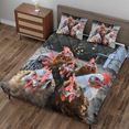 thumbnail image 3 of Lotusprinthandmade Funny Chicken Rooster Animal Selfie Quilt Bedding Set (Fold Hem) 5 Sizes (Made in Vietnam) (55x60), Humorous Chicken Quilt Bedding, 3 of 5
