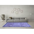 thumbnail image 3 of Ahgly Company Machine Washable Indoor Round Abstract Blue Modern Area Rugs, 8' Round, 3 of 4