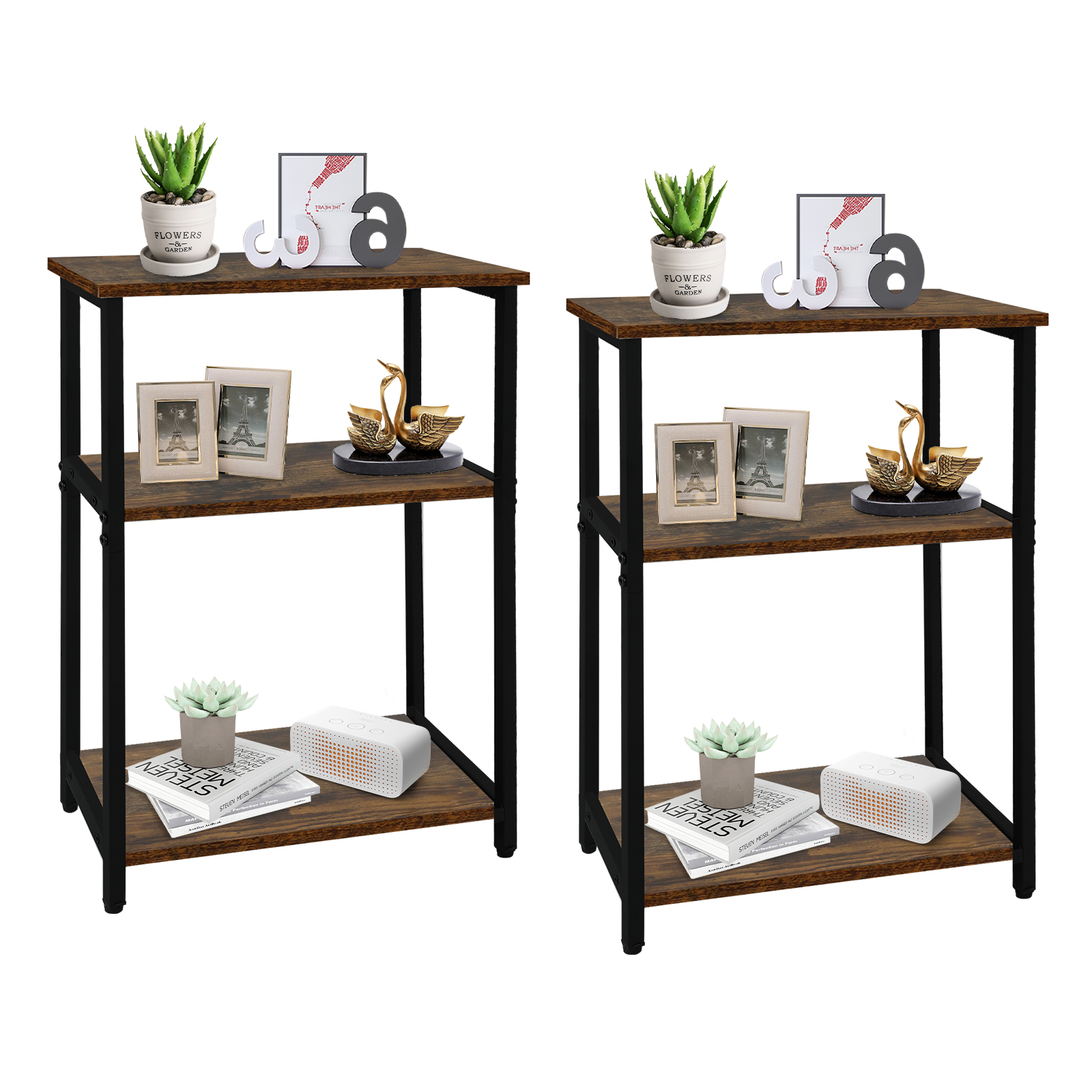 Babion 3Tier End Tables,Side Table with Storage Shelf for Living Room