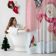 thumbnail image 5 of Christmas Shower Curtains Snowman Cardinal Bath Curtain Snowflake Snow Pink Waterproof Seasonal Bathroom Shower Curtain Set with Hooks Decoration 60 x 72 Inches, 5 of 8