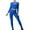 Blue, variant on Chbgutlmr Workout Sets for Women Long Sleeve Cutout Crop Tops High Waist Leggings Pants Gym Athletic 2 Piece Outfits