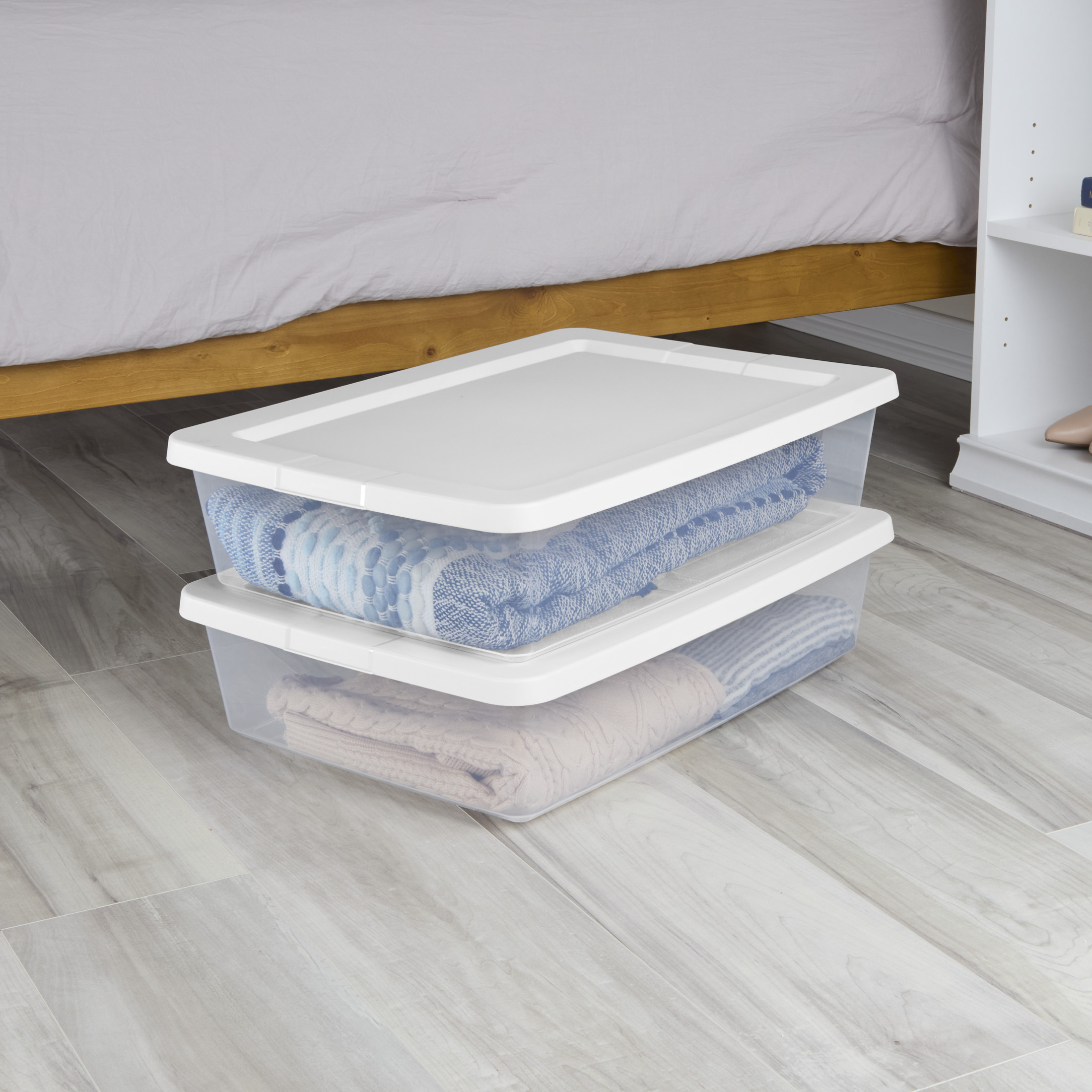 Sterilite 28-Quart Clear Storage Container with Lid, Set of 2 photo 6