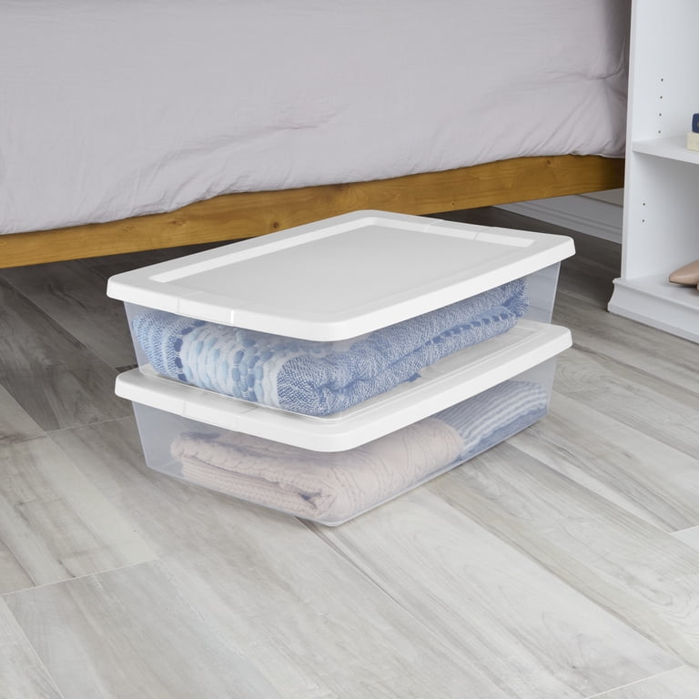 Sterilite 28-Quart Storage Boxes, Set of 2, White photo 4