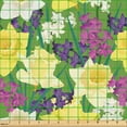 thumbnail image 2 of Ambesonne Forest Fabric by the Yard Upholstery, Spring Theme Flora Drawing, 2 Yards, Lime Green and Pale Yellow, 2 of 5