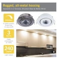 thumbnail image 7 of Armacost Lighting 2 in. Bright White Recessed LED Swivel Puck Light, Brushed Steel, 7 of 7