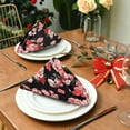 thumbnail image 3 of Coolnut Flower Cloth Napkins Set of 6,Reusable Washable Polyester Dinner Table Napkins for Kitchen,Dining,Restaurant,Party Decoration, 3 of 7