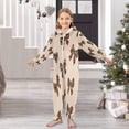 thumbnail image 6 of Soft Big Kids Onesie Pajamas Cozy Loose-Fit Jumpsuits for kids with Pockets for Christmas Lounge & Play Cute Brown Bow, 6 of 8