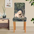 thumbnail image 4 of Yayeee 2 Pack Dining Chair Covers Stretch Parson Chairs Slipcovers Seat Protector, Green Forest Scene, 4 of 6