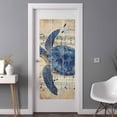 thumbnail image 2 of Blue Sea Turtle Window Privacy Film, Vintage Coastal Sheet Music Static Cling UV Sun Blocking Heat Control Window Tint Day and Night, Non-Adhesive Reusable One Way Windows Privacy Cover 35.4''x78.7'', 2 of 7
