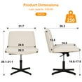 thumbnail image 5 of Armless Office Chair - Cross Leg Design, Wide Seat, Adjustable Swivel & Ergonomic - No Wheels, Comfortable Computer Chair for Home Office, Dressing Room, 5 of 7