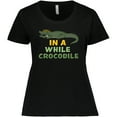 thumbnail image 3 of Inktastic In a While Crocodile with Cool Green Crock in Sunglasses Women's Plus Size T-Shirt, 3 of 5