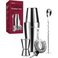thumbnail image 1 of fafa-Cocktail Shaker, Cocktail Shakers 800ml, Cocktail Making Set 6 Piece, Cocktail Shaker Kit with Strainer, Double Jigger, Bar Mixing Spoon, Boston Shaker Bartender Maker Martini Sets, 1 of 4