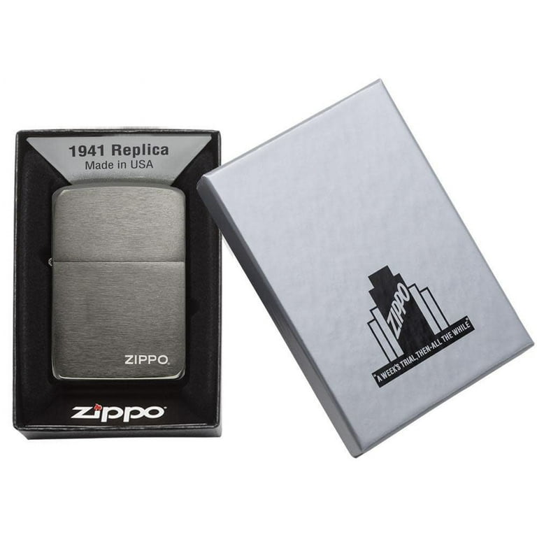 Zippo 1941 Replica Black Crackle Pocket Lighter - Walmart.com