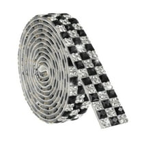 1 Yard Rhinestone Ribbon, 4mm x 4mm Self-Adhesive Crystal Rhinestone Strips, for Clothing DIY Wedding Party Supplies Black