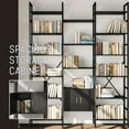thumbnail image 7 of 70"W x 78"H 6 Tiers Etagere Bookcase with Storage Cabinet, 3-Column Bookshelf with 16 Open Shelves for Living Room Bedroom Home Office Black, 7 of 7
