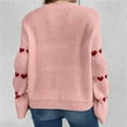 thumbnail image 4 of Axiiglly Sweaters for Women Heart Print Pullover Sweaters Casual Versatile Knit Sweater Long Sleeve Crew Neck Fall Maternity Clothes Comfy Loose Fit Chunky Sweaters, 4 of 7