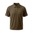 thumbnail image 6 of Yifymode Polo Shirts for Men Dry Fit Golf Polos Pleated Short Sleeve Button Up Shirt Plus Size Summer Cotton Athletic Tshirts,Brown L, 6 of 7