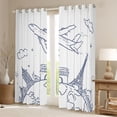 thumbnail image 2 of Homewish Cute Graffiti Black Out Curtains for Kid, Kawaii Helicopter Curtains Pack of 2 (42x63 Each), Cartoon Vehicle Theme Bedroom Curtains, Living Room Curtains Decor, 2 of 6